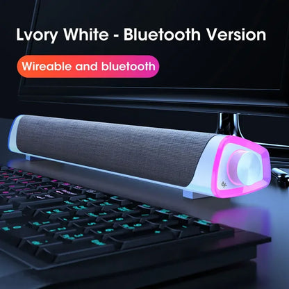 Niye Bluetooth Speaker Bar with Subwoofer Stereo Sound USB Wired for PC Laptop Macbook Desktop Audio