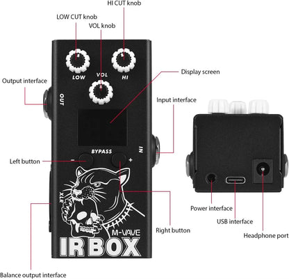 IR Box Effects Pedal Guitar Pedal with IR Cab Impulse Response Effectr Highly Restored Various Classic Speaker Box