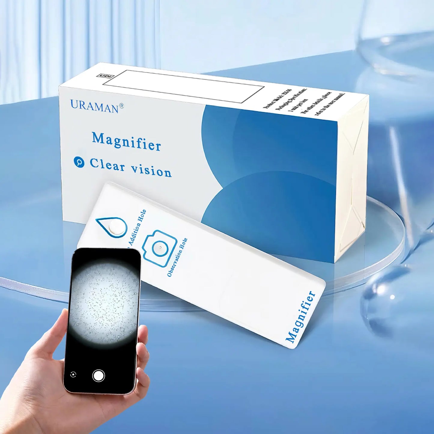 Magnifier Pro Disposable Clear Field of View Private and Easy to Use Disposable Lens (Reusable Base)