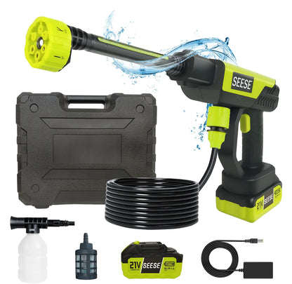 【Fathersdaygift】Seese Cordless Pressure Washer and Single Port Charger Base, Bottle Portable Washer for Car,Home Cleaning & Garden Watering Fathersdaygiftideas