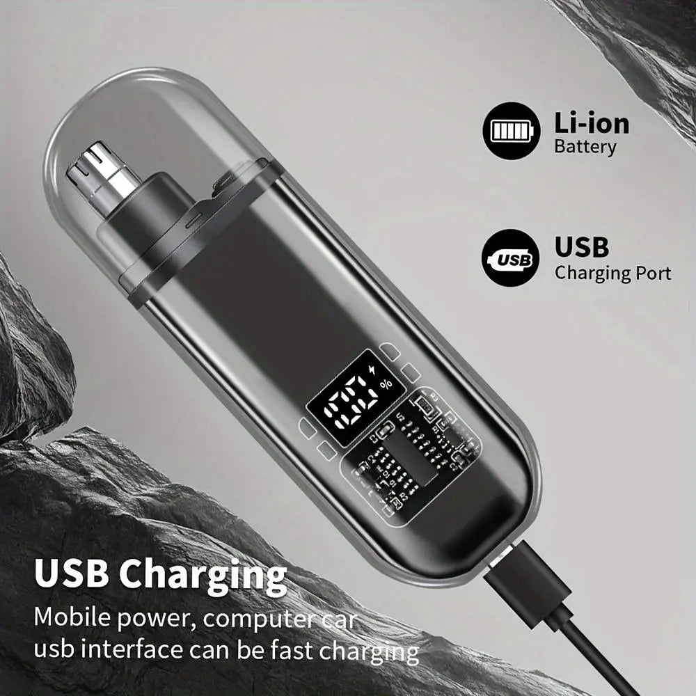 Portable Electric Nose Hair Trimmer, Rechargeable Nose Hair Shaver, Nose Hair Trimming Tool, Personal Care Appliances for Men, High Quality Trimmer, Cordless Rechargeable Trimmer #GLOBAL PICKS