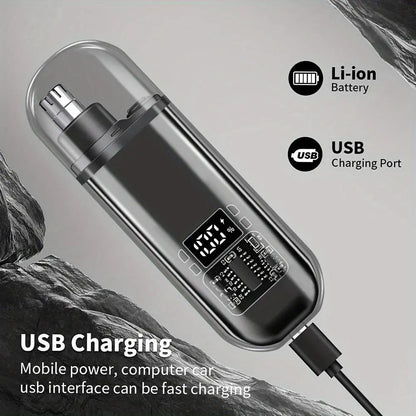 Portable Electric Nose Hair Trimmer, Rechargeable Nose Hair Shaver, Nose Hair Trimming Tool, Personal Care Appliances for Men, High Quality Trimmer, Cordless Rechargeable Trimmer #GLOBAL PICKS