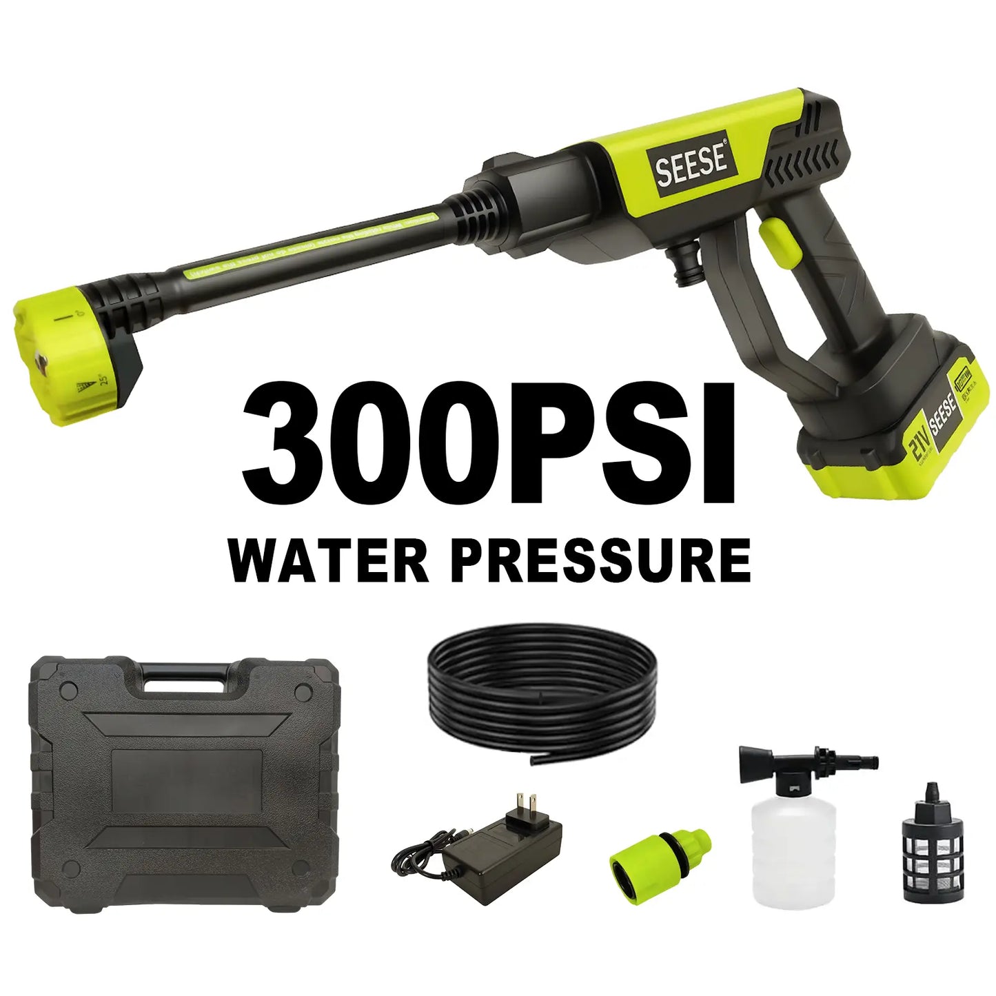 【Fathersdaygift】Seese Cordless Pressure Washer and Single Port Charger Base, Bottle Portable Washer for Car,Home Cleaning & Garden Watering Fathersdaygiftideas