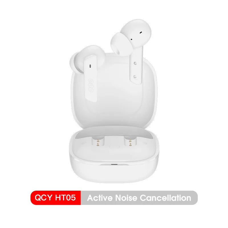 HT05 ANC Wireless Earphone 40Db Noise Cancelling Bluetooth 5.2 Headphone 6 Mic ENC HD Call TWS Earbuds Transparency Mode