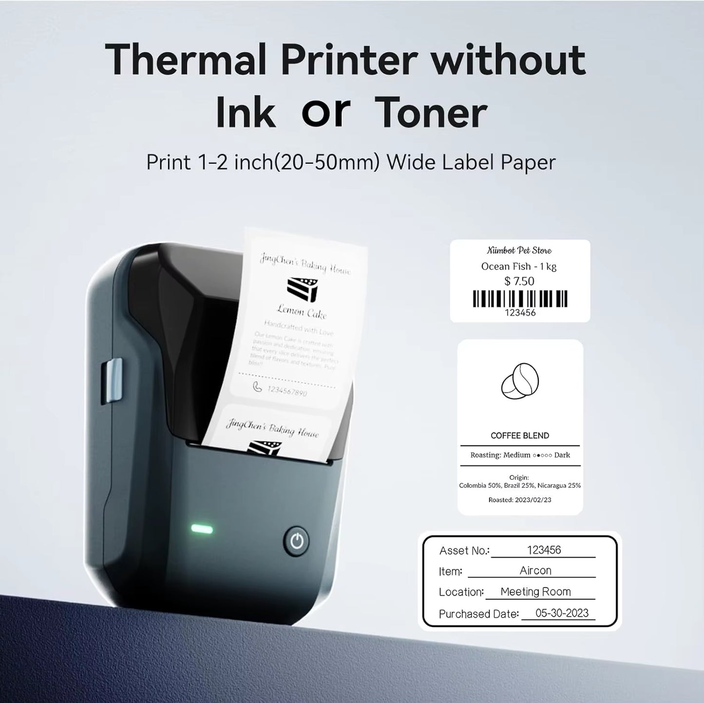 B1 Mini Label Thermal Printer Portable Self-Adhesive Bluetooth Maker Machine for round UV Tag Stickers Labels Rolls
