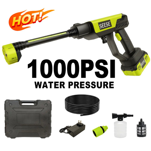 【Fathersdaygift】Seese Cordless Pressure Washer and Single Port Charger Base, Bottle Portable Washer for Car,Home Cleaning & Garden Watering Fathersdaygiftideas