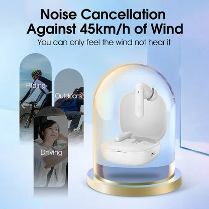 HT05 ANC Wireless Earphone 40Db Noise Cancelling Bluetooth 5.2 Headphone 6 Mic ENC HD Call TWS Earbuds Transparency Mode