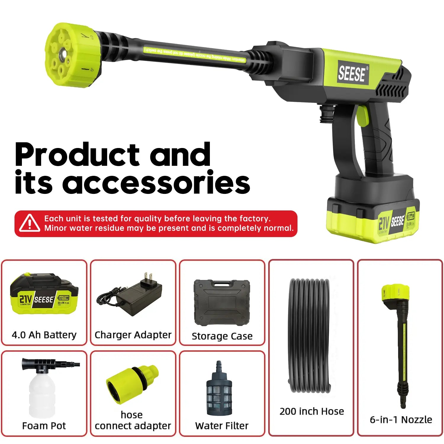 【Fathersdaygift】Seese Cordless Pressure Washer and Single Port Charger Base, Bottle Portable Washer for Car,Home Cleaning & Garden Watering Fathersdaygiftideas