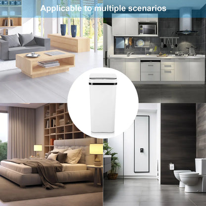 Automatic Touchless Garbage Can, 23.5Cm*15.5Cm*30Cm 12L Small Motion Sensor Smart Trash Bin for Bedroom Bathroom Office Living Room Kitchen Home Household Suppliers - Restroom