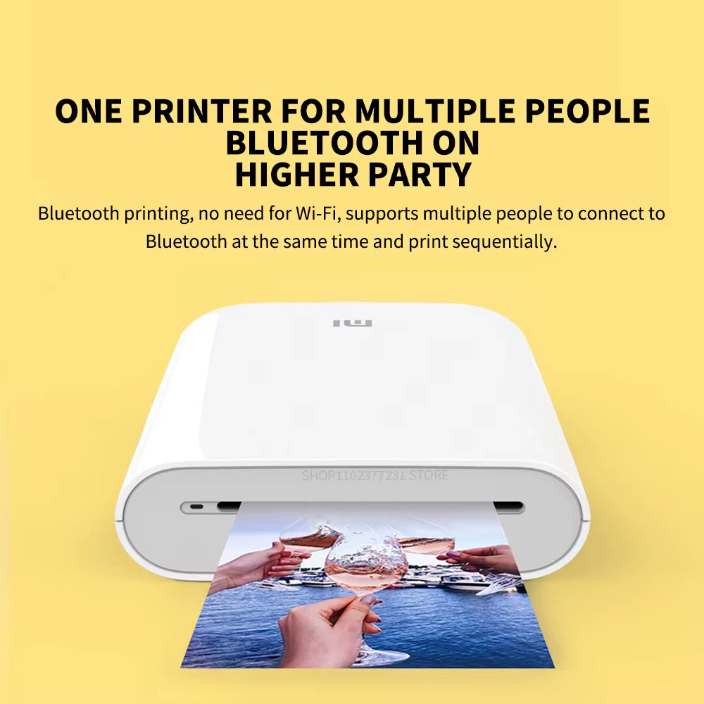 AR Printer 300Dpi Portable Photo Mini Pocket with Share 500Mah Picture Printer Pocket Printer Work with Mihome APP