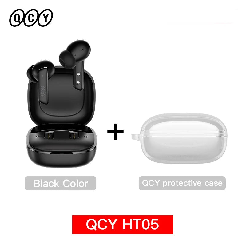 HT05 ANC Wireless Earphone 40Db Noise Cancelling Bluetooth 5.2 Headphone 6 Mic ENC HD Call TWS Earbuds Transparency Mode