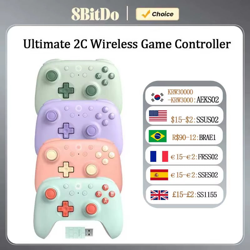 8Bitdo Ultimate 2C Wireless Gaming Controller，Gamepad with  Effect for PC, Windows 10, 11, Steam Deck, Raspberry Pi, Android