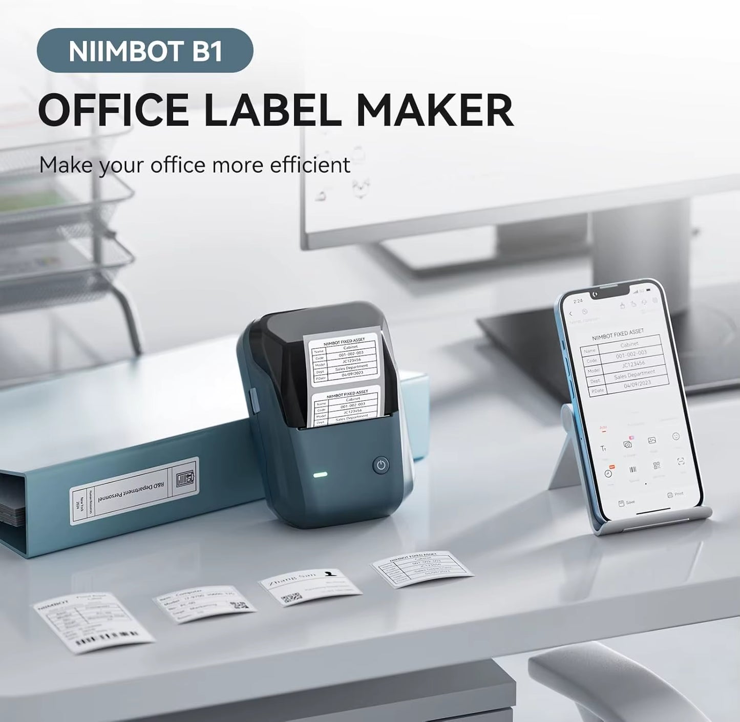 B1 Mini Label Thermal Printer Portable Self-Adhesive Bluetooth Maker Machine for round UV Tag Stickers Labels Rolls