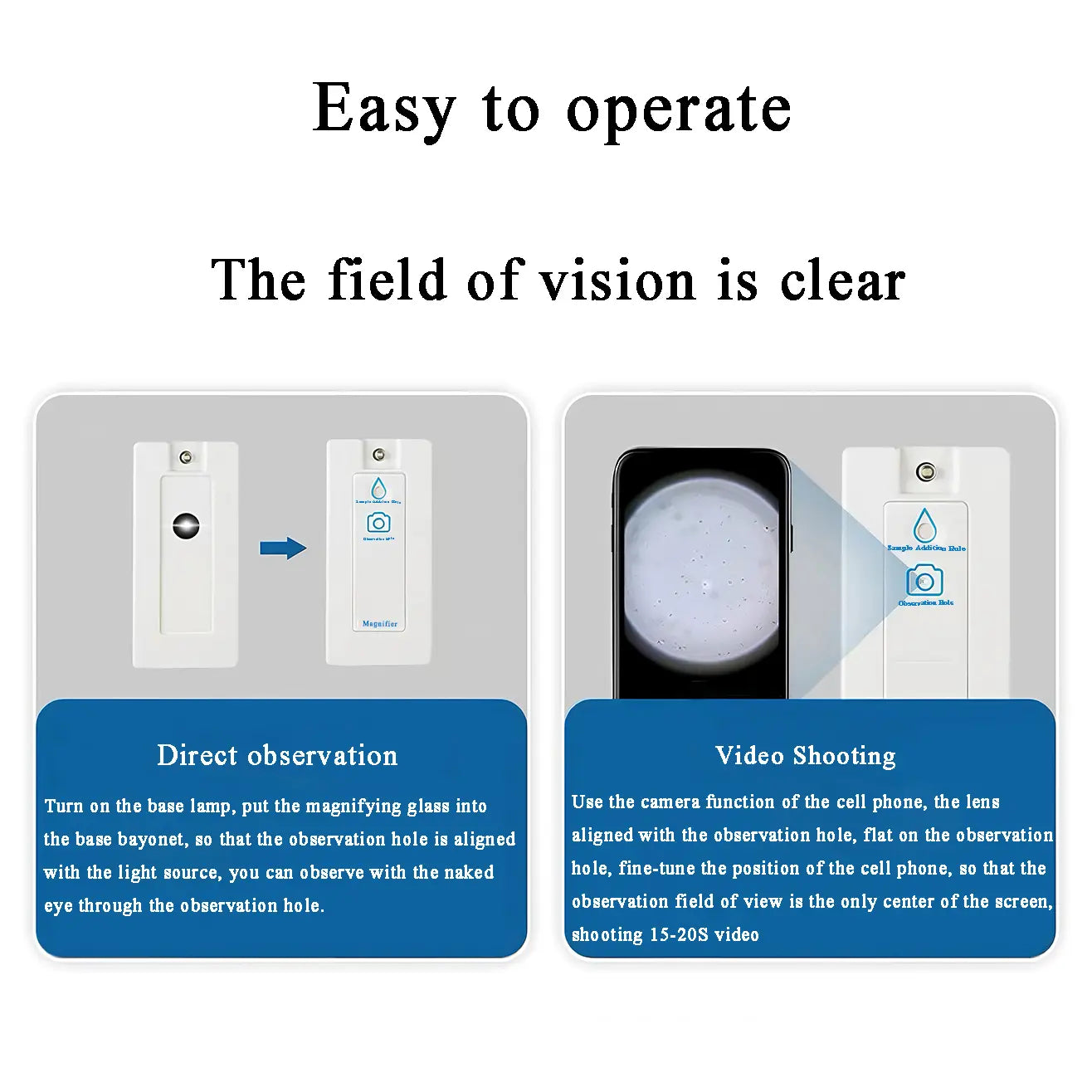 Magnifier Pro Disposable Clear Field of View Private and Easy to Use Disposable Lens (Reusable Base)