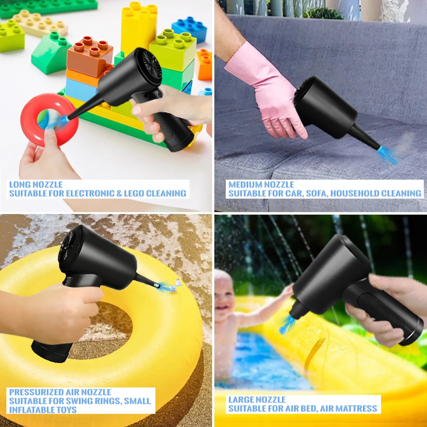 Compressed Air Duster Electric Rechargeable Cordless Air Blower Compressed Air for Cleaning Computer Keyboard Camera Car Home