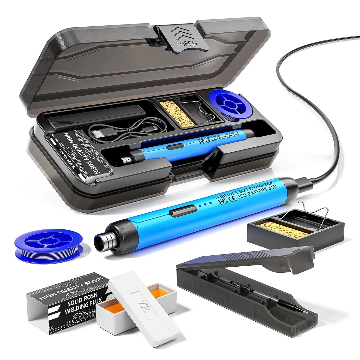 USB or Battery Dual-Use Soldering Iron, 3-Temperature Adjustable Soldering Pen with Accessories for Home and Office Welding