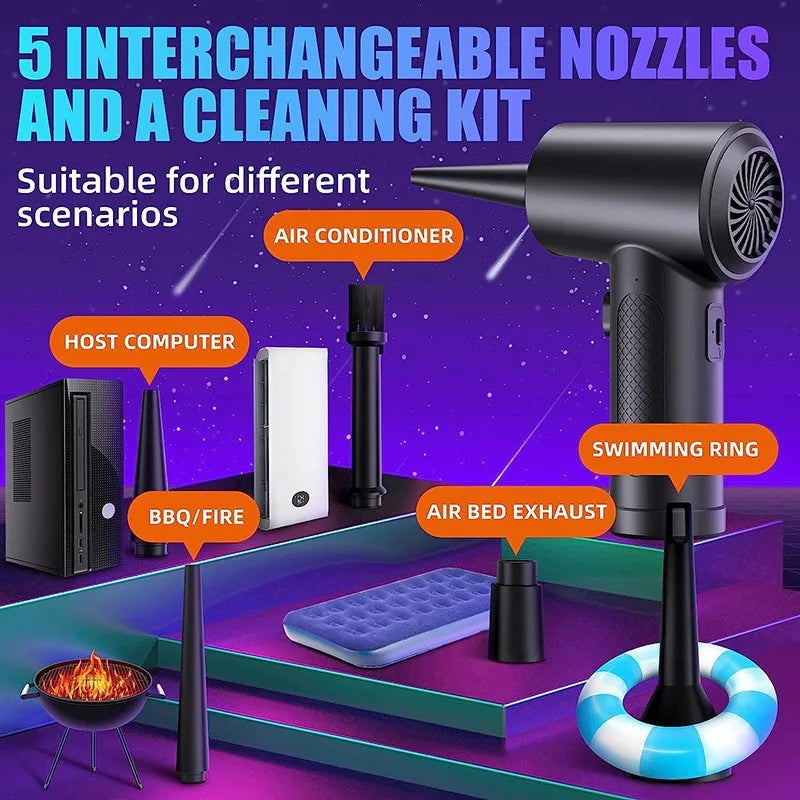 Compressed Air Duster Electric Rechargeable Cordless Air Blower Compressed Air for Cleaning Computer Keyboard Camera Car Home