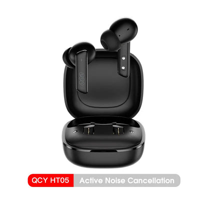 HT05 ANC Wireless Earphone 40Db Noise Cancelling Bluetooth 5.2 Headphone 6 Mic ENC HD Call TWS Earbuds Transparency Mode