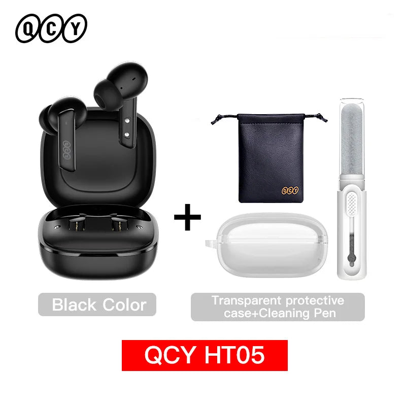 HT05 ANC Wireless Earphone 40Db Noise Cancelling Bluetooth 5.2 Headphone 6 Mic ENC HD Call TWS Earbuds Transparency Mode